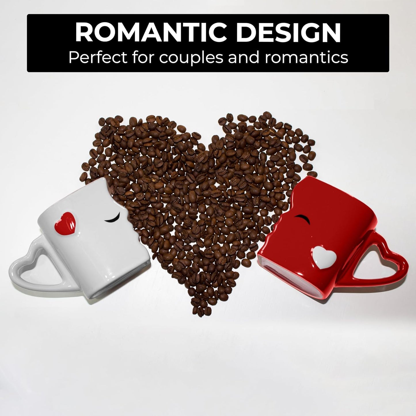 "Oh So Romantic" Coffee Mugs Gift Set for Weddings, Birthdays, and Anniversaries - Complete with Elegant Gift Box!"